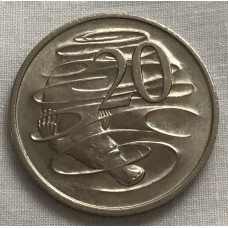 AUSTRALIA 1972 . TWENTY 20 CENTS COIN . PLATYPUS